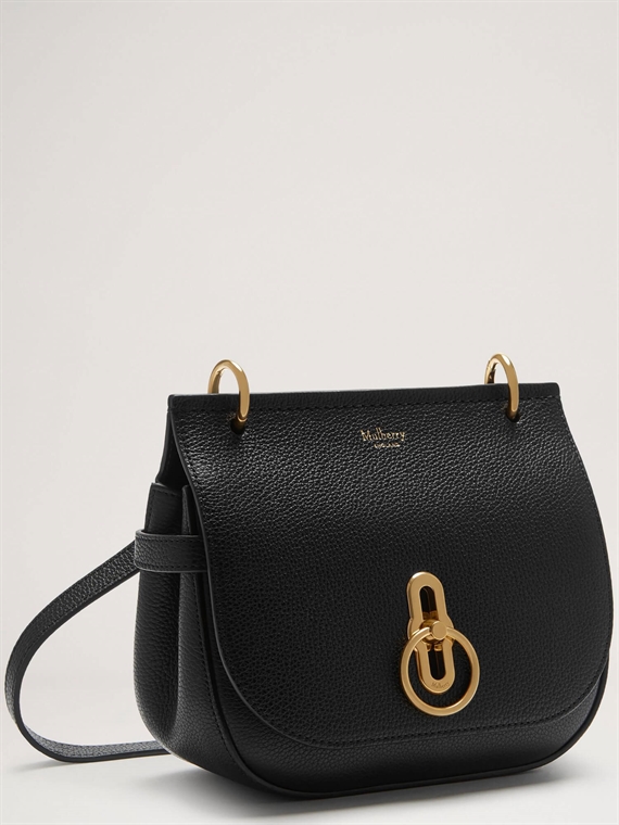 Mulberry Small Amberley Satchel Black Small Classic Grain